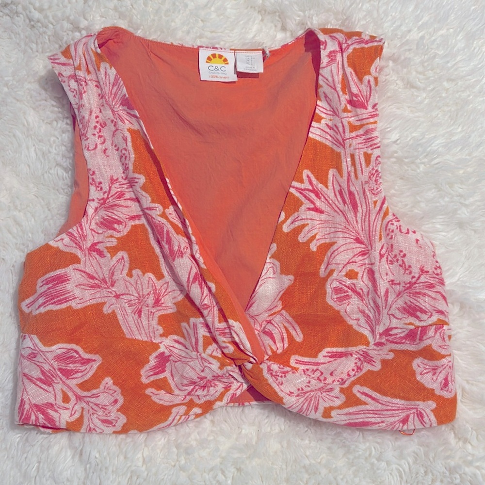 NWT C&C California Cropped Sleeveless Blouse
